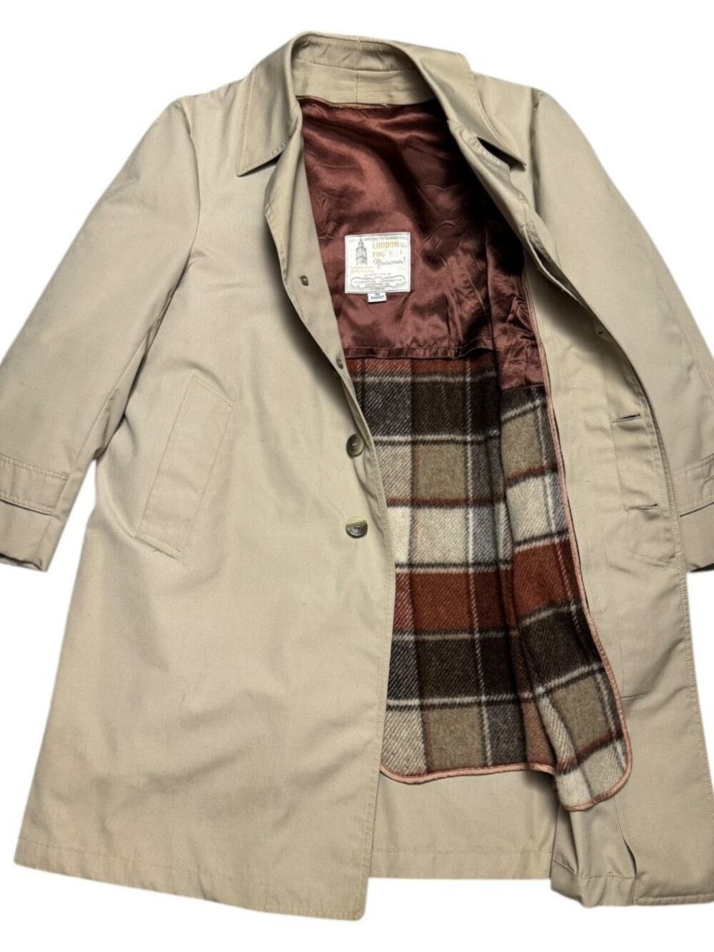 LONDON FOG MAINCOATS Vintage Retro 90s Business Casual Trench Coat Mens 42S